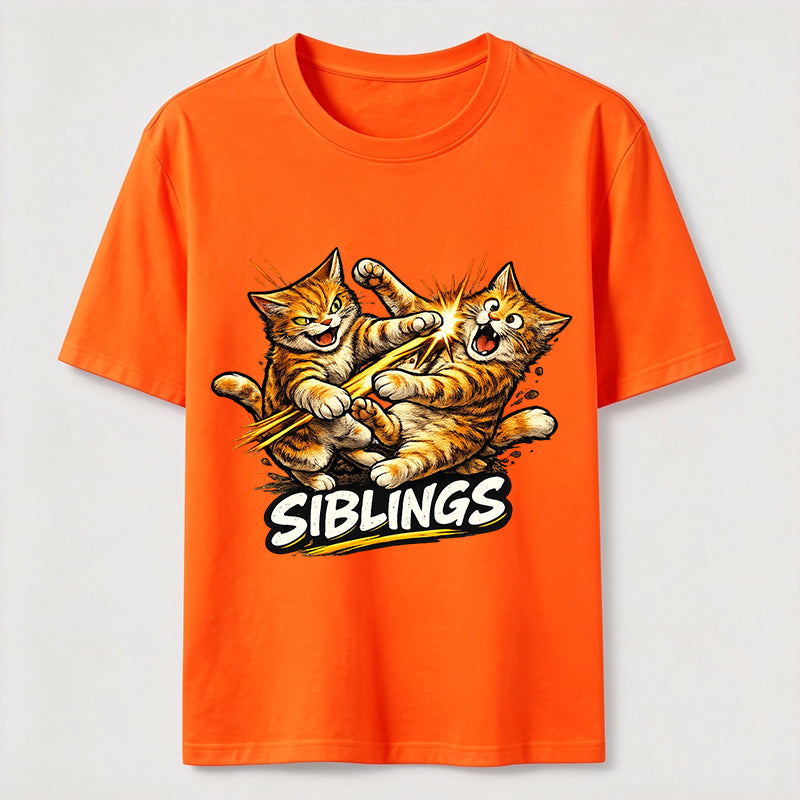 Playful Cat Siblings Graphic T-Shirt