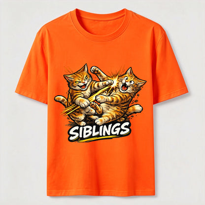 Playful Cat Siblings Graphic T-Shirt