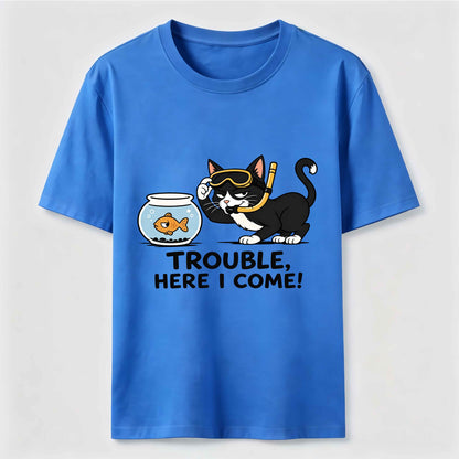 Just Another Day Causing Trouble Funny Cat Tee