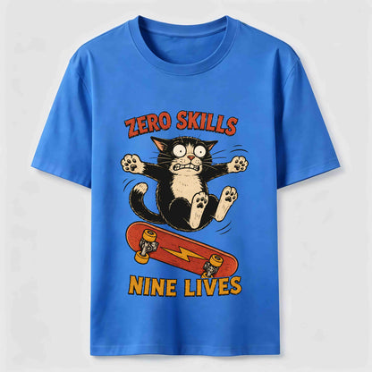 Clumsy Skateboard Cat T-Shirt