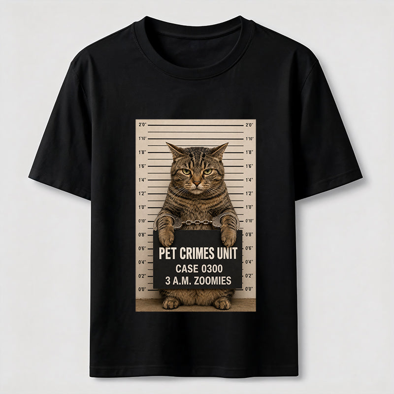 Pet Crimes Unit Cat Mugshot Tee
