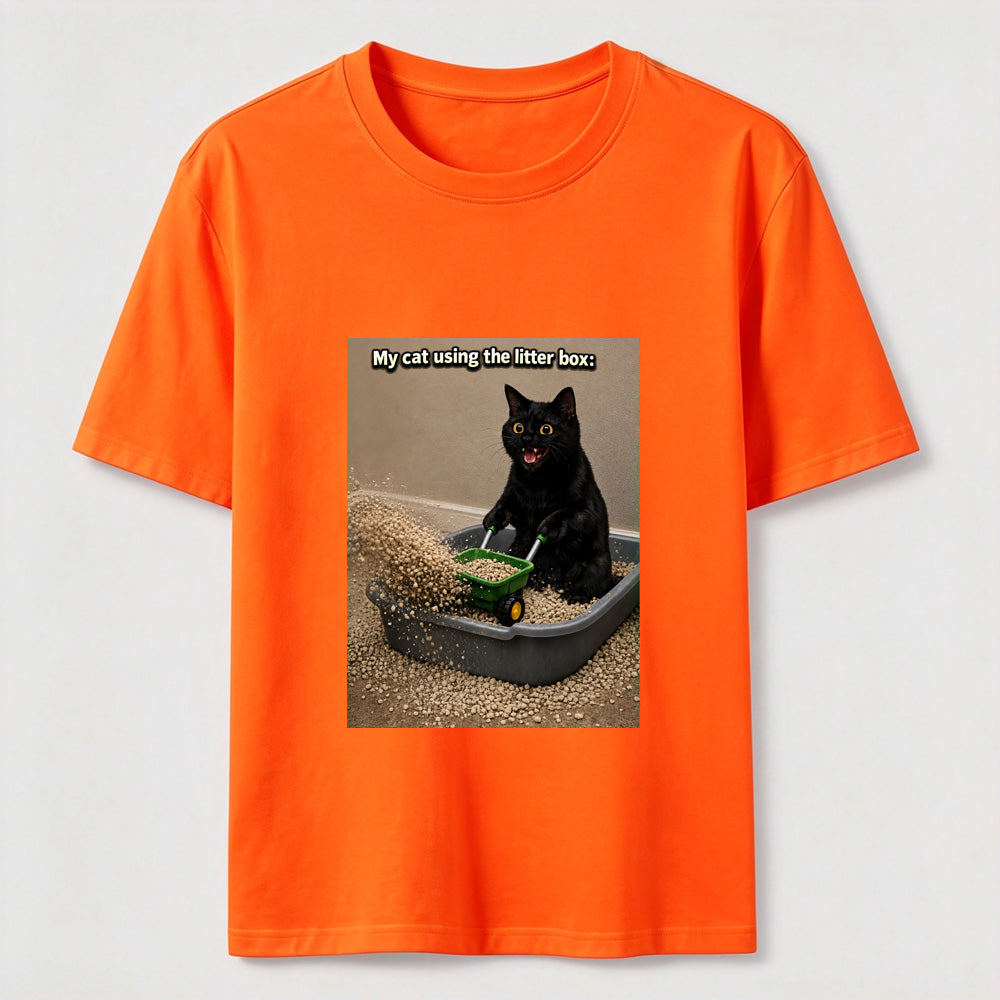 Litter Box Construction Cat T-Shirt