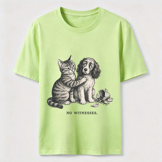 No Witnesses Cat And Dog Tee
