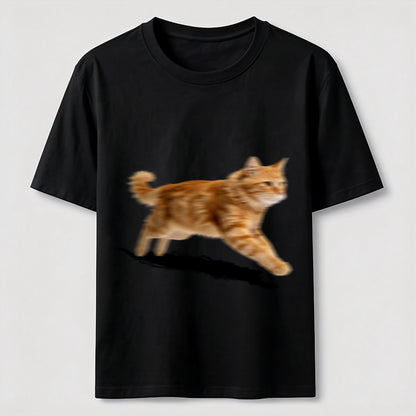 Orange Tabby Cat Running T-Shirt