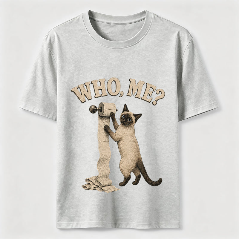 Who Me Toilet Paper Cat Tee