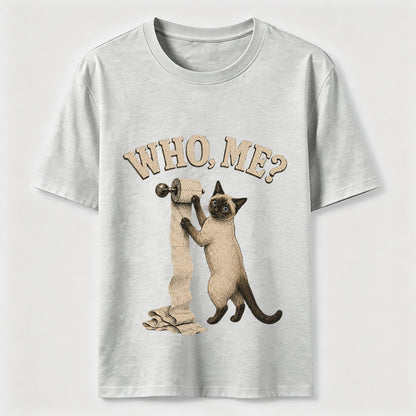 Who Me Toilet Paper Cat Tee