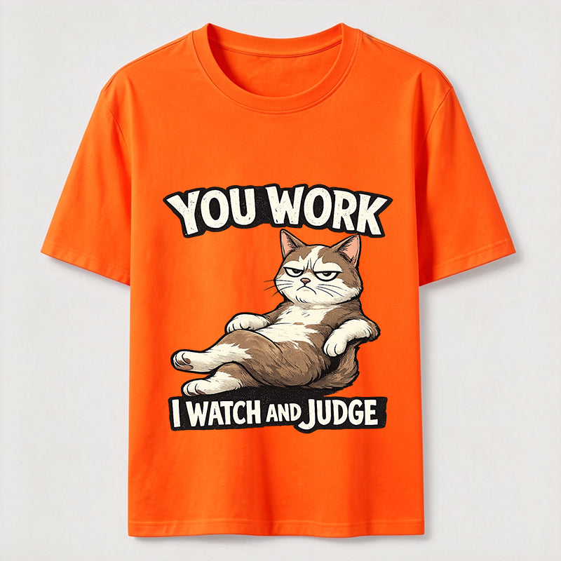Judgmental Office Cat Humor T-Shirt
