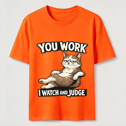Judgmental Office Cat Humor T-Shirt