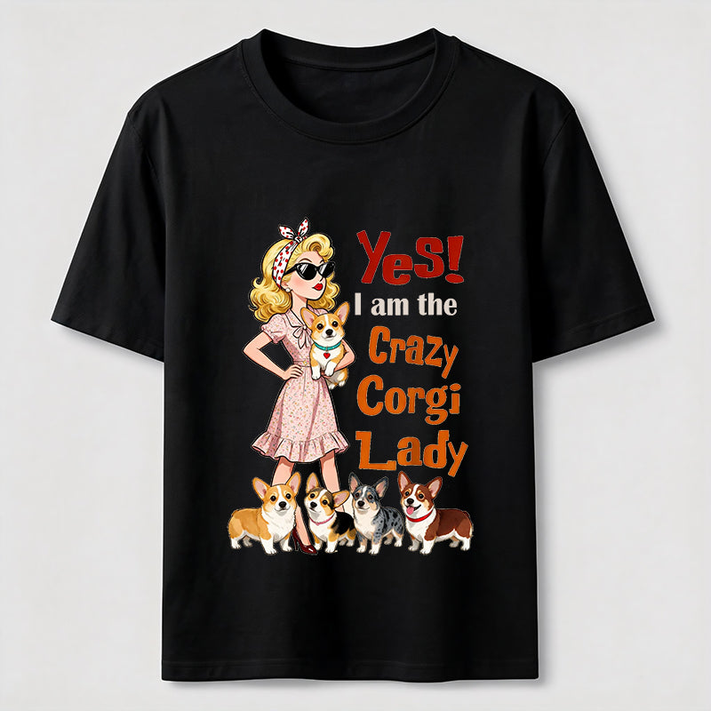 Crazy Corgi Lady Tee