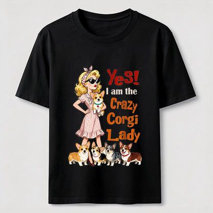 Crazy Corgi Lady Tee