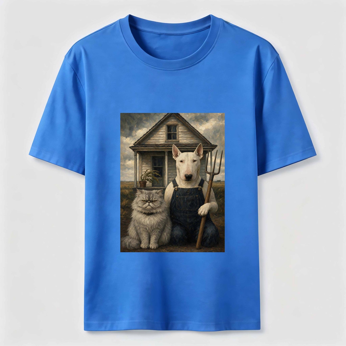American Gothic Cat And Dog Tee