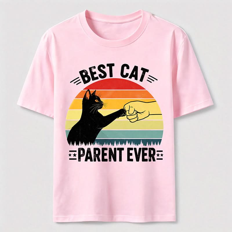 Best Cat Parent Ever T-Shirt Funny Black Cat Graphic