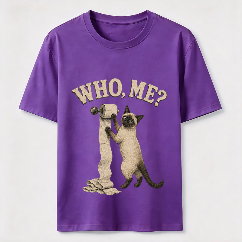 Who Me Toilet Paper Cat Tee