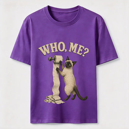 Who Me Toilet Paper Cat Tee