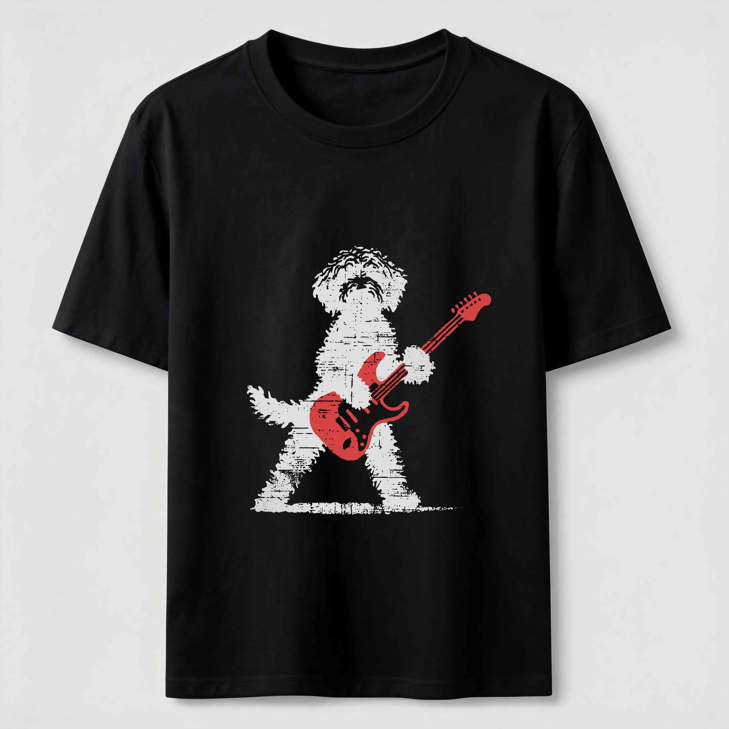 Funny Guitar Playing Puppy Graphic Tee