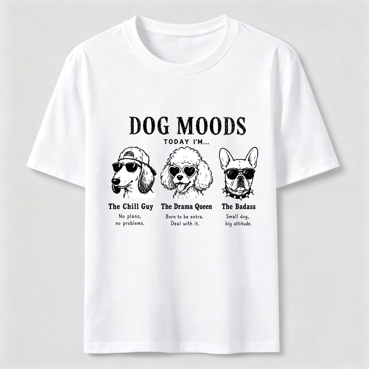 Dog Moods Funny Graphic Tee
