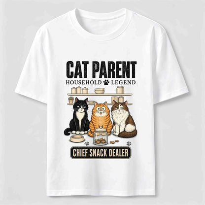 Multi Cat Parent Chief Snack Dealer Cute Cat Lover T-Shirt