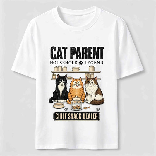 Multi Cat Parent Chief Snack Dealer Cute Cat Lover T-Shirt