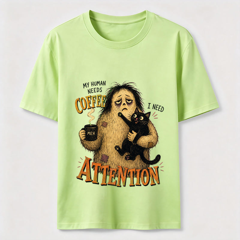 Coffee And Attention Cat T-Shirt