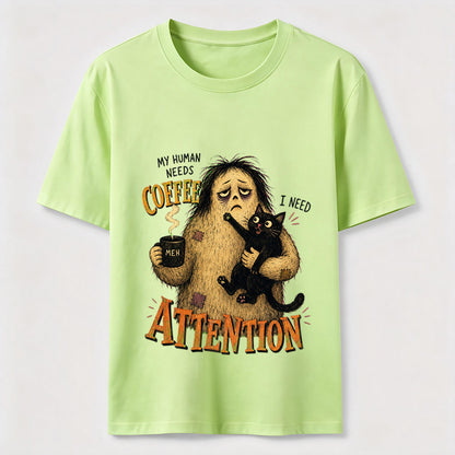 Coffee And Attention Cat T-Shirt