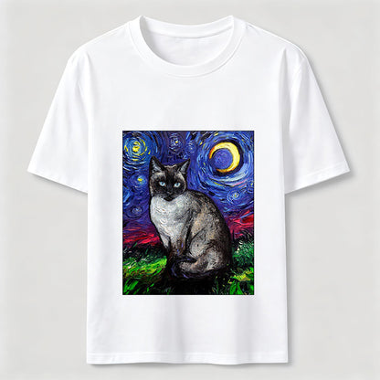 Starry Night Siamese Cat T-Shirt