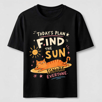 Sun-Seeking Orange Cat T-Shirt