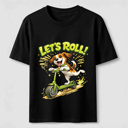 Let's Roll Scooter Dog T-Shirt