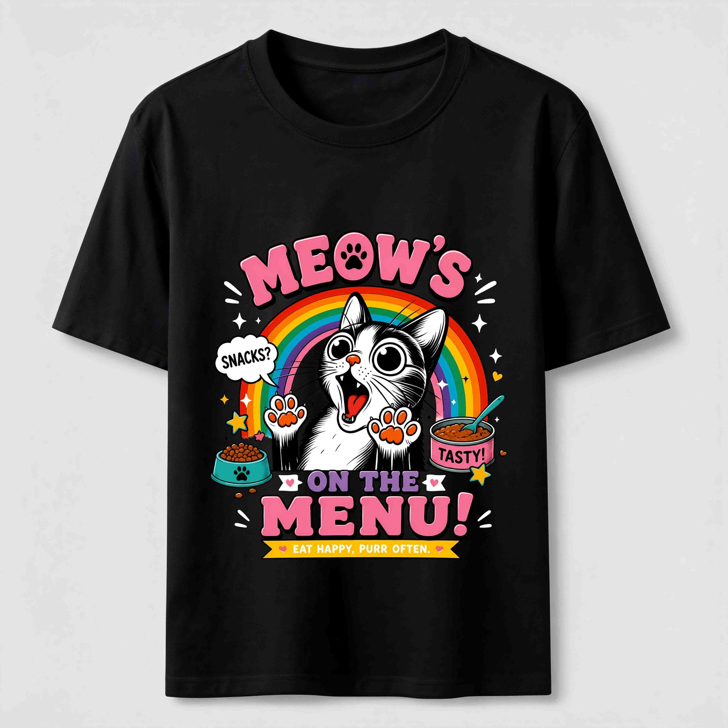 Meows On The Menu Cat Tee