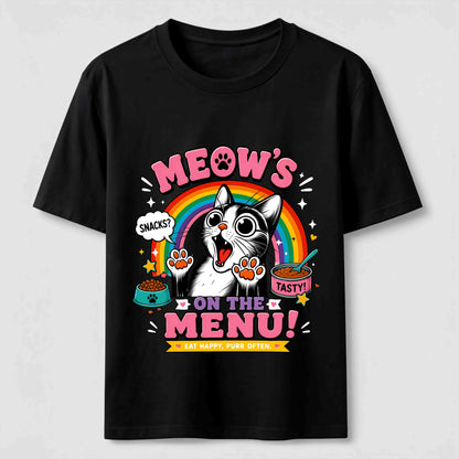 Meows On The Menu Cat Tee