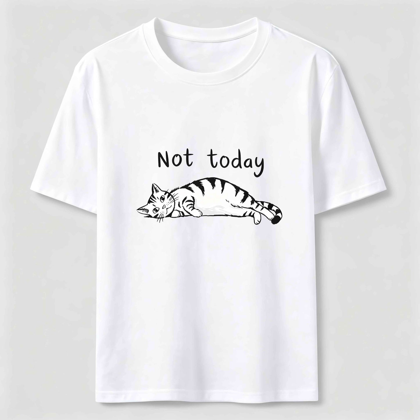 Not Today Funny Lazy Cat Graphic Tee