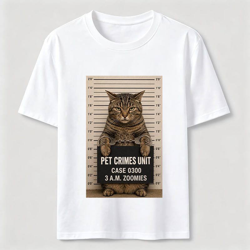 Pet Crimes Unit Cat Mugshot Tee