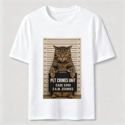 Pet Crimes Unit Cat Mugshot Tee