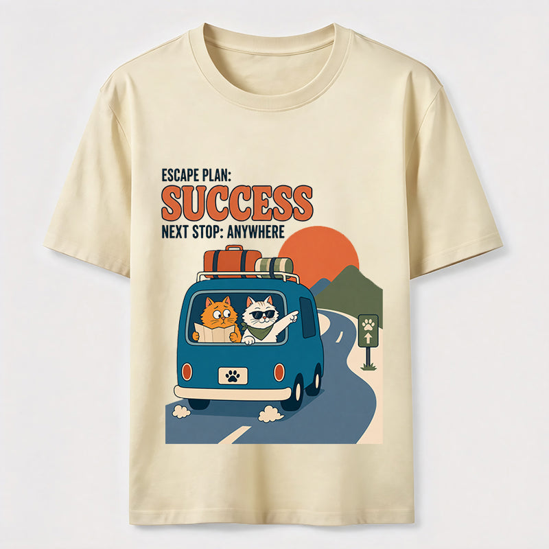 Escape Plan Cat Road Trip T-Shirt