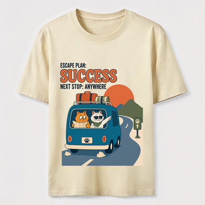 Escape Plan Cat Road Trip T-Shirt