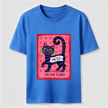 Mischievous Striped Cat Graphic T-Shirt