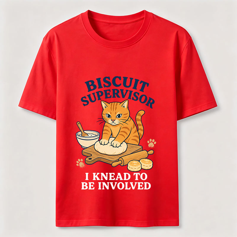 Biscuit Supervisor Funny Baking Cat T-Shirt