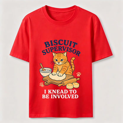 Biscuit Supervisor Funny Baking Cat T-Shirt