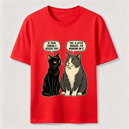 Rescue Human Cat Conversation T-Shirt