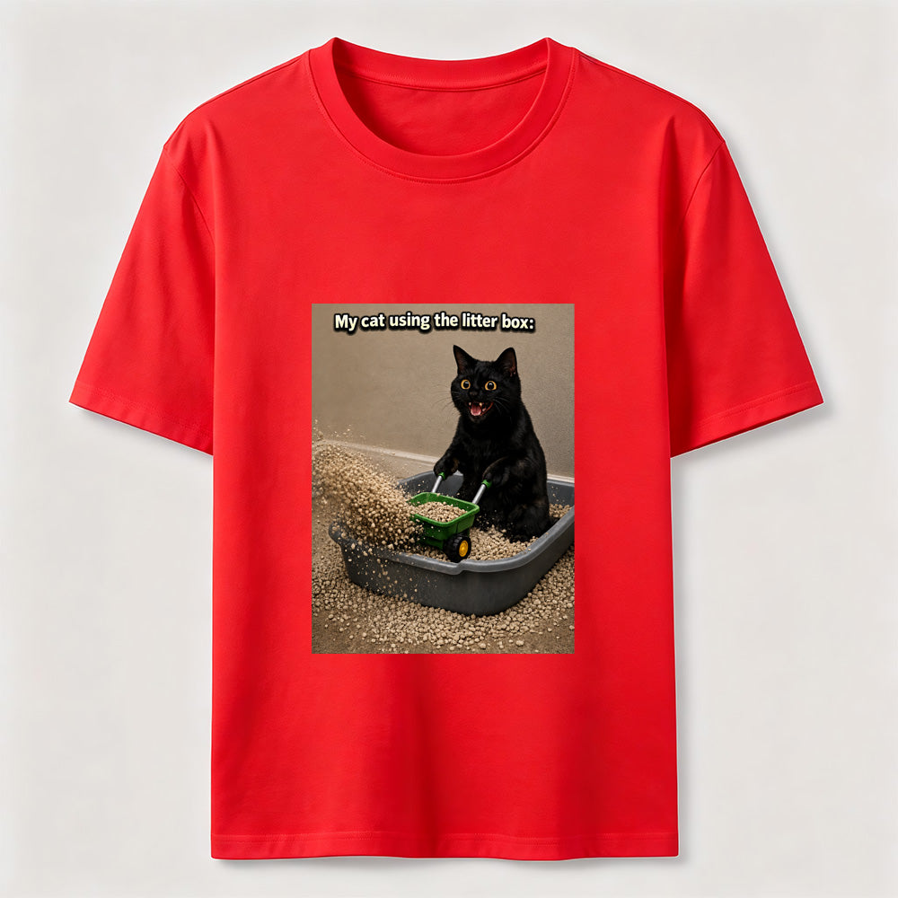 Litter Box Construction Cat T-Shirt