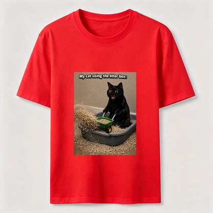 Litter Box Construction Cat T-Shirt