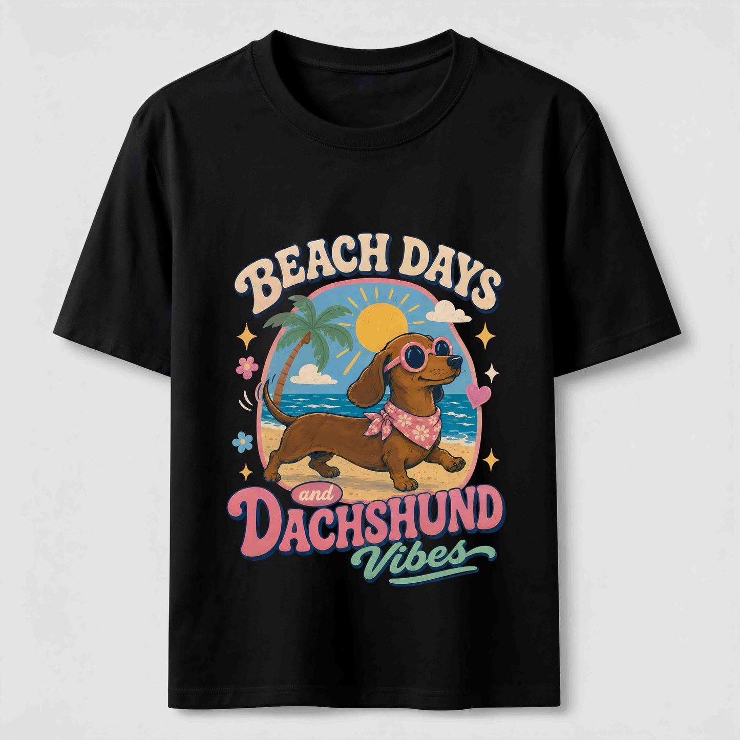 Beach Days Dachshund Vibes Tee