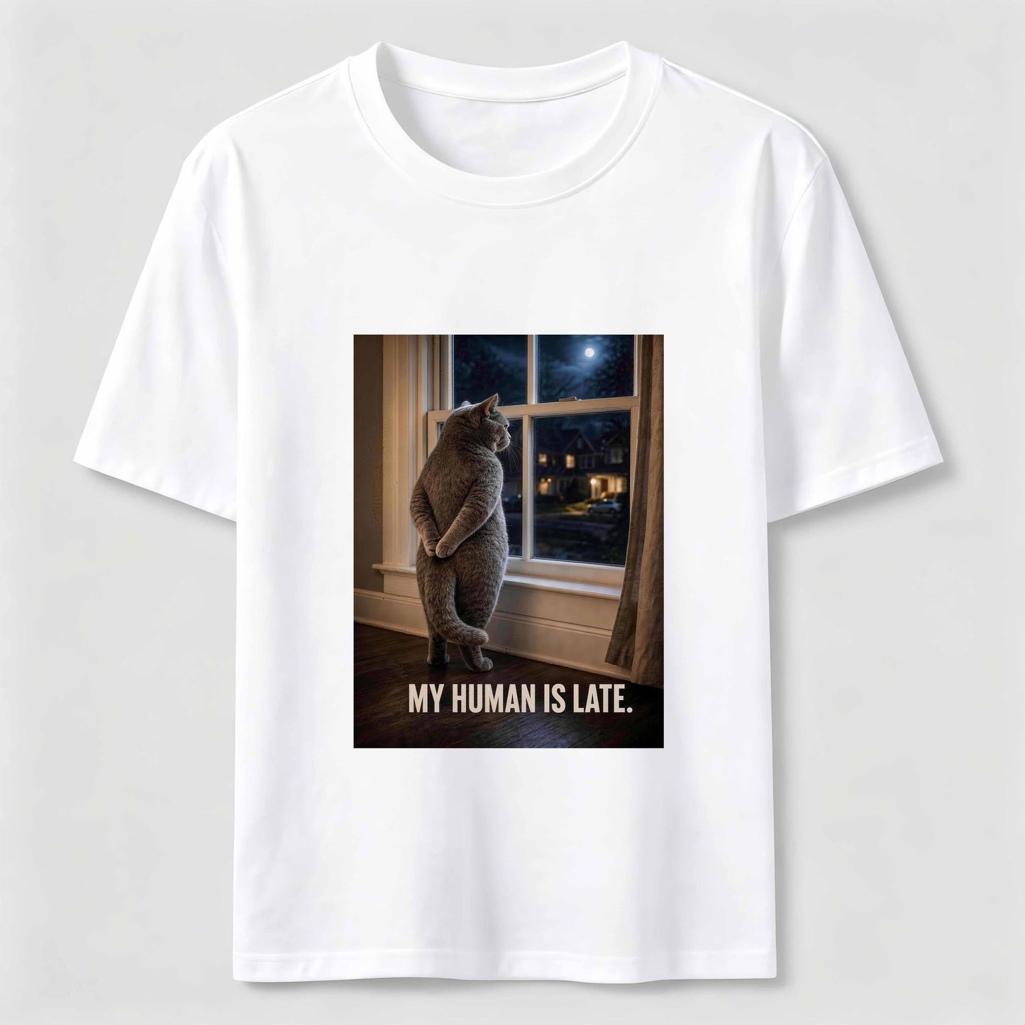 My Human Is Late Cat Tee
