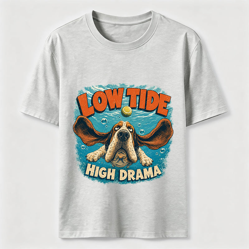 Low Tide High Drama Basset Hound T-Shirt