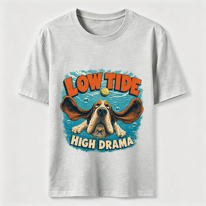 Low Tide High Drama Basset Hound T-Shirt