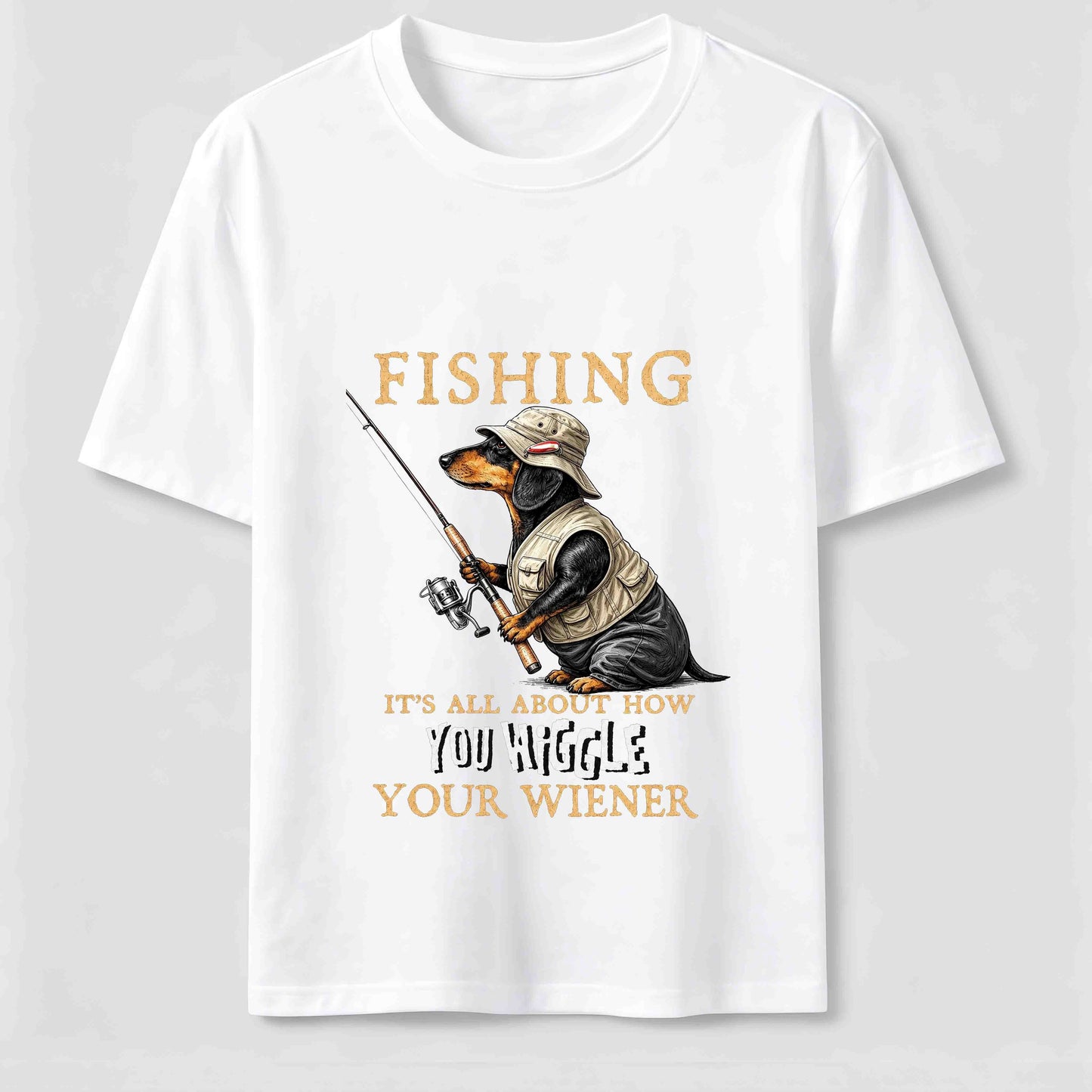 Dachshund Fishing Club Outdoor Wiener Dog Graphic Tee