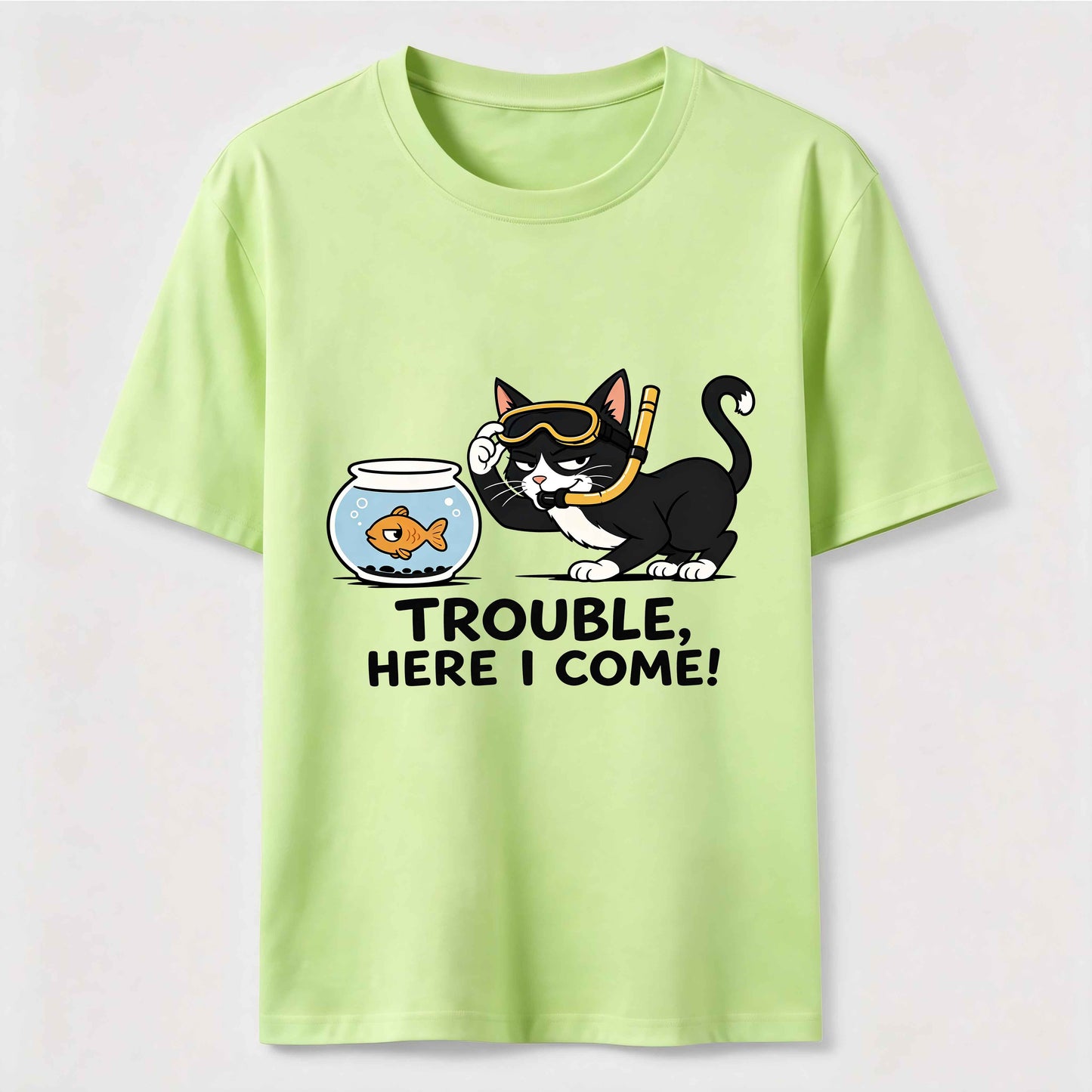 Just Another Day Causing Trouble Funny Cat Tee
