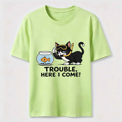 Just Another Day Causing Trouble Funny Cat Tee