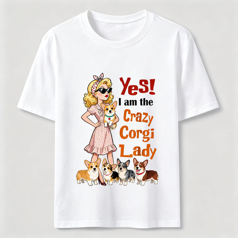 Crazy Corgi Lady Tee