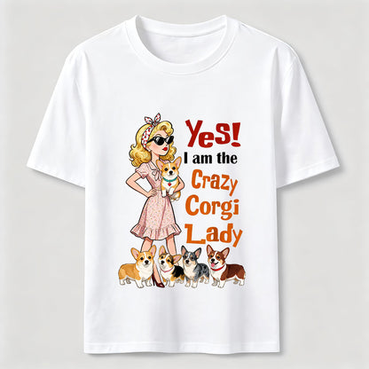 Crazy Corgi Lady Tee