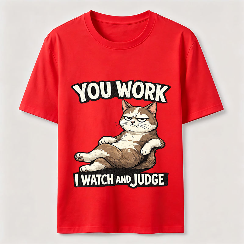 Judgmental Office Cat Humor T-Shirt